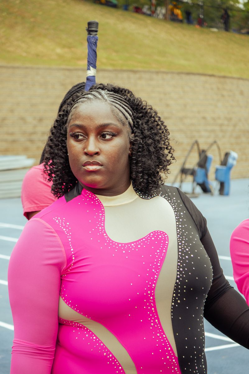 A twirler performing